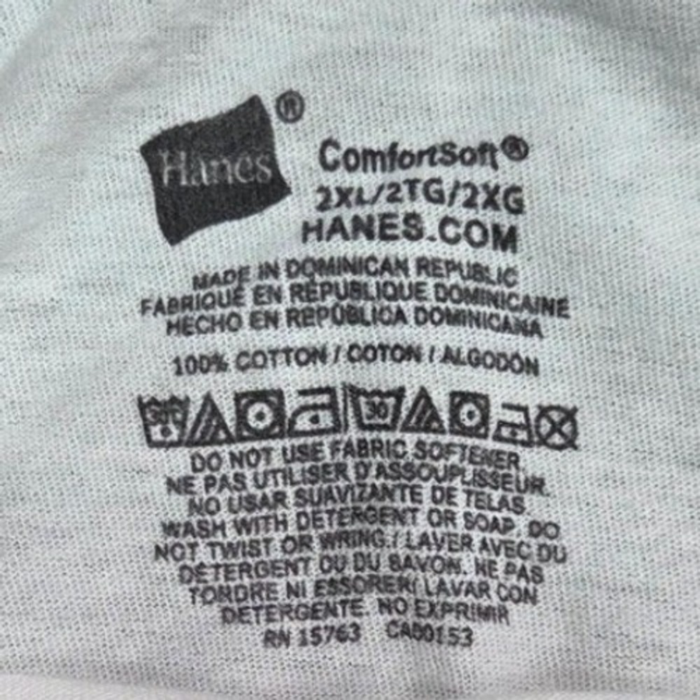 Hanes Graphic T-Shirt Mens 2XL White Pan-African Fist Africa Map Cotton Tee - Picture 4 of 4